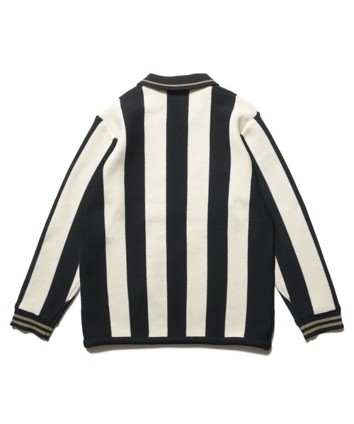 F.C.Real Bristol（エフシーレアルブリストル）の「STRIPE KNIT SHIRT（ニット/セーター・メンズ・ブラック/ライトブルー/バーガンディー・SMALL/MEDIUM/LARGE/X-LARGE/XX-LARGE）」の4枚目の写真