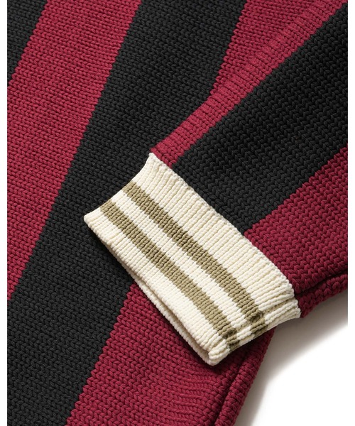 F.C.Real Bristol（エフシーレアルブリストル）の「STRIPE KNIT SHIRT（ニット/セーター・メンズ・ブラック/ライトブルー/バーガンディー・SMALL/MEDIUM/LARGE/X-LARGE/XX-LARGE）」の9枚目の写真