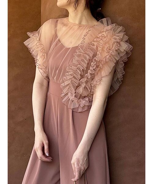 LAGUNAMOON（ラグナムーン）の「LADYバイカラーメロードッキングコンビネゾン 結婚式 お呼ばれ（パンツドレス・レディース・サーモンピンク/ブルー・MEDIUM/SMALL）」の9枚目の写真