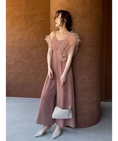 LAGUNAMOON（ラグナムーン）の「LADYバイカラーメロードッキングコンビネゾン 結婚式 お呼ばれ（パンツドレス・レディース・サーモンピンク/ブルー・MEDIUM/SMALL）」の11枚目の写真