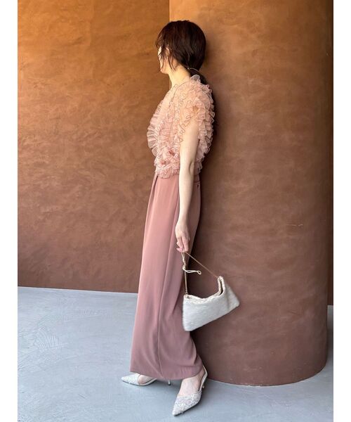 LAGUNAMOON（ラグナムーン）の「LADYバイカラーメロードッキングコンビネゾン 結婚式 お呼ばれ（パンツドレス・レディース・サーモンピンク/ブルー・MEDIUM/SMALL）」の12枚目の写真