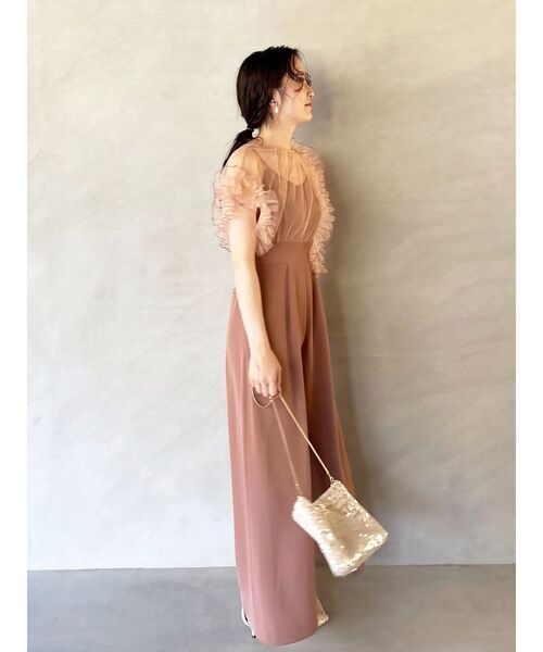 LAGUNAMOON（ラグナムーン）の「LADYバイカラーメロードッキングコンビネゾン 結婚式 お呼ばれ（パンツドレス・レディース・サーモンピンク/ブルー・MEDIUM/SMALL）」の15枚目の写真