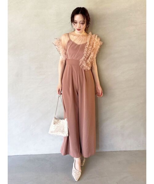 LAGUNAMOON（ラグナムーン）の「LADYバイカラーメロードッキングコンビネゾン 結婚式 お呼ばれ（パンツドレス・レディース・サーモンピンク/ブルー・MEDIUM/SMALL）」の18枚目の写真