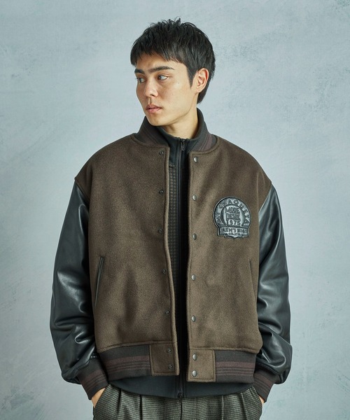 MEN'S BIGI（メンズビギ）の「【50th Anniv . 中田 慎介】WOOL MELTON STADIUM JAMPER（ブルゾン・メンズ・ブラウン・03/04/01/02）」の12枚目の写真