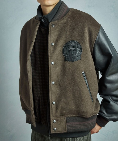 MEN'S BIGI（メンズビギ）の「【50th Anniv . 中田 慎介】WOOL MELTON STADIUM JAMPER（ブルゾン・メンズ・ブラウン・03/04/01/02）」の14枚目の写真