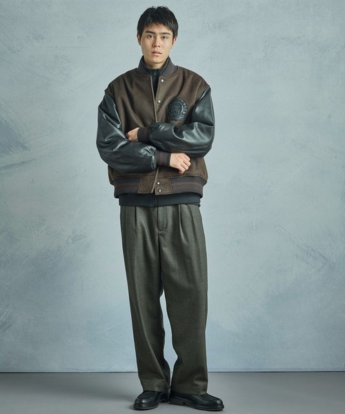 MEN'S BIGI（メンズビギ）の「【50th Anniv . 中田 慎介】WOOL MELTON STADIUM JAMPER（ブルゾン・メンズ・ブラウン・03/04/01/02）」の13枚目の写真