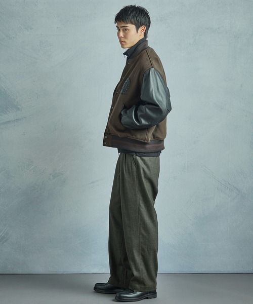 MEN'S BIGI（メンズビギ）の「【50th Anniv . 中田 慎介】WOOL MELTON STADIUM JAMPER（ブルゾン・メンズ・ブラウン・03/04/01/02）」の5枚目の写真