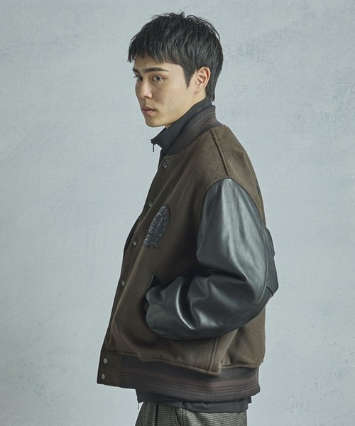 MEN'S BIGI(メンズビギ)の「【50th Anniv . 中田 慎介】WOOL MELTON STADIUM JAMPER(ブルゾン・メンズ・ブラウン・03/04/01/02)」の15枚目の写真