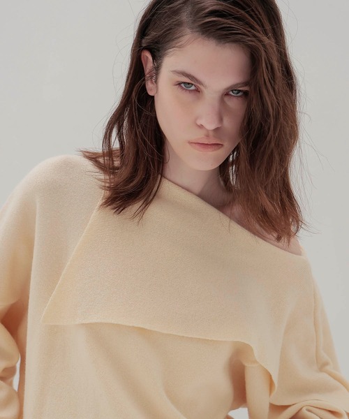 venit（ヴェニット）の「VENIT / ASYMMETRY KNIT PULLOVER(アシンメトリーニットプルオーバー VEK-7534-B)（ニット/セーター・レディース・ホワイト/イエロー・38）」の5枚目の写真