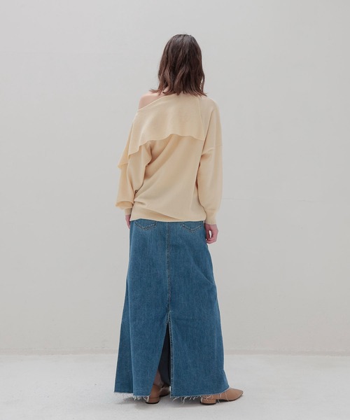 venit（ヴェニット）の「VENIT / ASYMMETRY KNIT PULLOVER(アシンメトリーニットプルオーバー VEK-7534-B)（ニット/セーター・レディース・ホワイト/イエロー・38）」の11枚目の写真