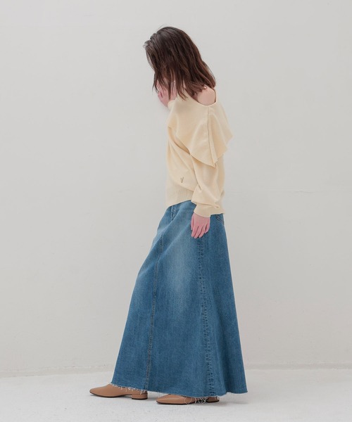 venit（ヴェニット）の「VENIT / ASYMMETRY KNIT PULLOVER(アシンメトリーニットプルオーバー VEK-7534-B)（ニット/セーター・レディース・ホワイト/イエロー・38）」の12枚目の写真