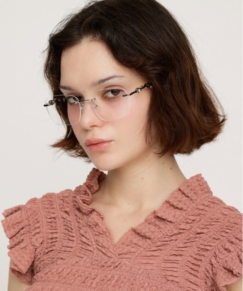 SLY（スライ）の「ROSE MOTIF CLEAR EYEWEAR ローズモチーフ クリア アイウェア（メガネ・レディース・シルバー・FREE）」の4枚目の写真