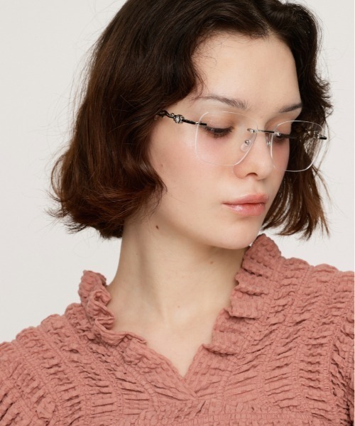 SLY（スライ）の「ROSE MOTIF CLEAR EYEWEAR ローズモチーフ クリア アイウェア（メガネ・レディース・シルバー・FREE）」の3枚目の写真