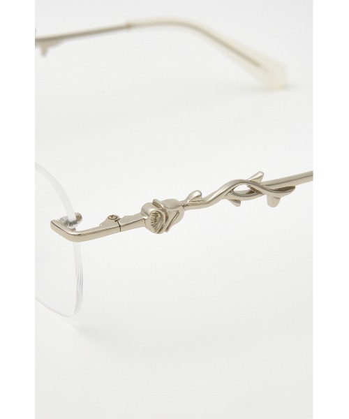 SLY（スライ）の「ROSE MOTIF CLEAR EYEWEAR ローズモチーフ クリア アイウェア（メガネ・レディース・シルバー・FREE）」の8枚目の写真