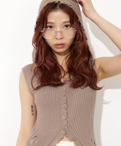 SLY（スライ）の「ROSE MOTIF CLEAR EYEWEAR ローズモチーフ クリア アイウェア（メガネ・レディース・シルバー・FREE）」の2枚目の写真