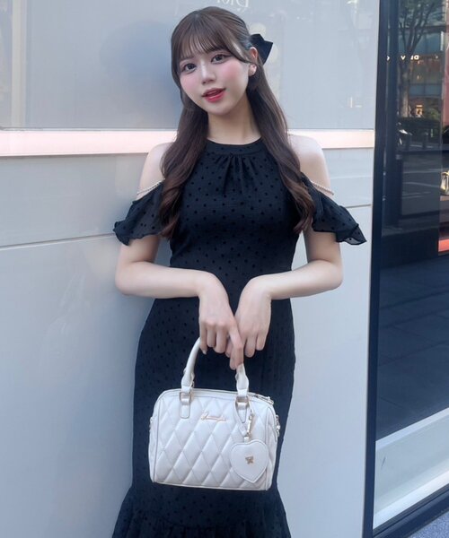 OLIVE des OLIVE（オリーブデオリーブ）の「【インフルエンサー企画】メロウアメスリロングワンピ（ワンピース・レディース・ブラック/オフホワイト/チェック・FREE）」の14枚目の写真