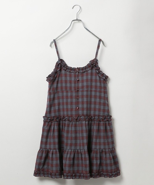 3.3 Field Trip （3.3フィールドトリップ）の「【新色追加】3.3 Field Trip／2wayフリルチェックキャミワンピース（ワンピース・レディース・ブラウン/ネイビー/ブラック/ドット・FREE）」の5枚目の写真