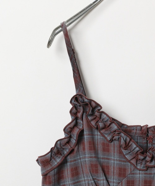 3.3 Field Trip （3.3フィールドトリップ）の「【新色追加】3.3 Field Trip／2wayフリルチェックキャミワンピース（ワンピース・レディース・ブラウン/ネイビー/ブラック/ドット・FREE）」の10枚目の写真