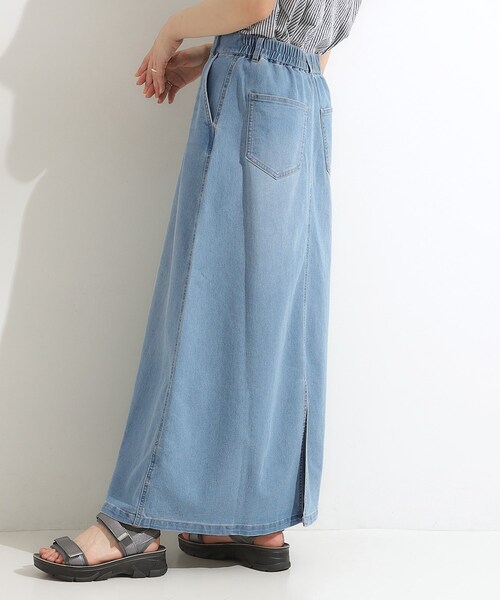 SHOO・LA・RUE(シューラルー)の「【洗える/S-LL】大人カジュアル デニムロングスカート(デニムスカート・レディース・ブルー/ネイビー・01/02/04/03)」の18枚目の写真