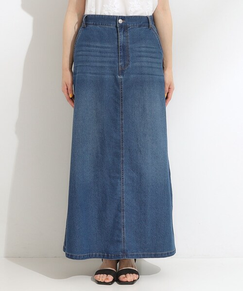 SHOO・LA・RUE(シューラルー)の「【洗える/S-LL】大人カジュアル デニムロングスカート(デニムスカート・レディース・ブルー/ネイビー・01/02/04/03)」の11枚目の写真