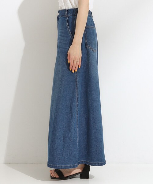 SHOO・LA・RUE(シューラルー)の「【洗える/S-LL】大人カジュアル デニムロングスカート(デニムスカート・レディース・ブルー/ネイビー・01/02/04/03)」の10枚目の写真