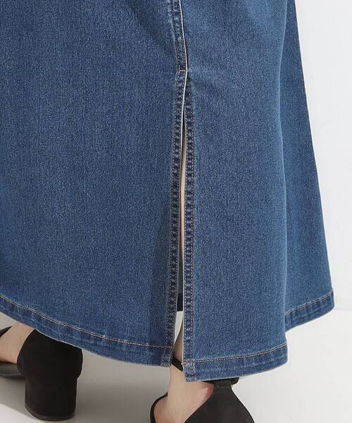 SHOO・LA・RUE(シューラルー)の「【洗える/S-LL】大人カジュアル デニムロングスカート(デニムスカート・レディース・ブルー/ネイビー・01/02/04/03)」の3枚目の写真