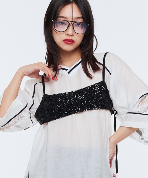 Narcissus（ナルシス）の「【MIDVEIN】ストリートレースＴシャツ（Tシャツ/カットソー・レディース・ホワイト・FREE）」の3枚目の写真