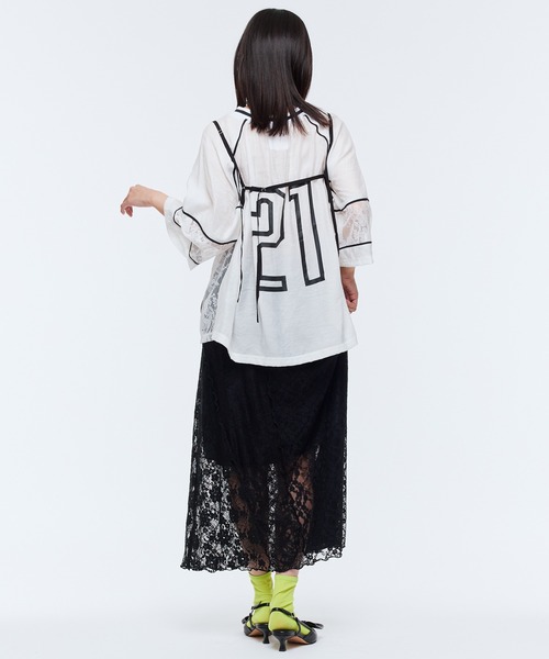 Narcissus（ナルシス）の「【MIDVEIN】ストリートレースＴシャツ（Tシャツ/カットソー・レディース・ホワイト・FREE）」の7枚目の写真