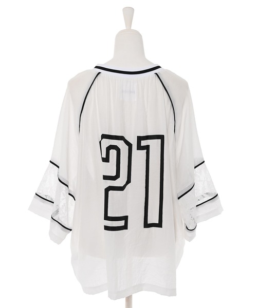 Narcissus（ナルシス）の「【MIDVEIN】ストリートレースＴシャツ（Tシャツ/カットソー・レディース・ホワイト・FREE）」の5枚目の写真