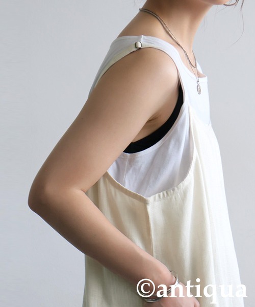 antiqua（アンティカ）の「レイヤードキャミワンピース（ワンピース・レディース・ブラック/ナチュラル・ONESIZE）」の10枚目の写真