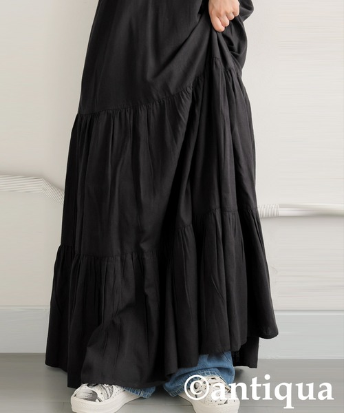 antiqua（アンティカ）の「レイヤードキャミワンピース（ワンピース・レディース・ブラック/ナチュラル・ONESIZE）」の16枚目の写真