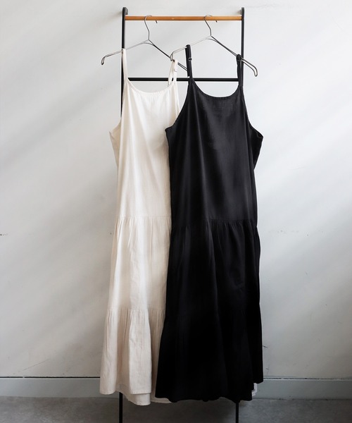 antiqua（アンティカ）の「レイヤードキャミワンピース（ワンピース・レディース・ブラック/ナチュラル・ONESIZE）」の15枚目の写真