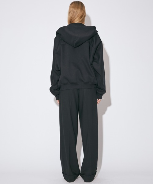 beautiful people（ビューティフルピープル）の「compact double      jersey zip up parka（パーカー・レディース・ブラック/グレー・40/38/36）」の5枚目の写真