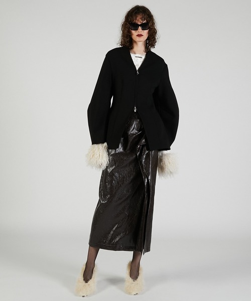 PRANK PROJECT（プランクプロジェクト）の「コクーンスリーブジップトップ / Cocoon Sleeve Zip Top（その他アウター・レディース・グレー/アイボリー/ブラック・FREE）」の4枚目の写真