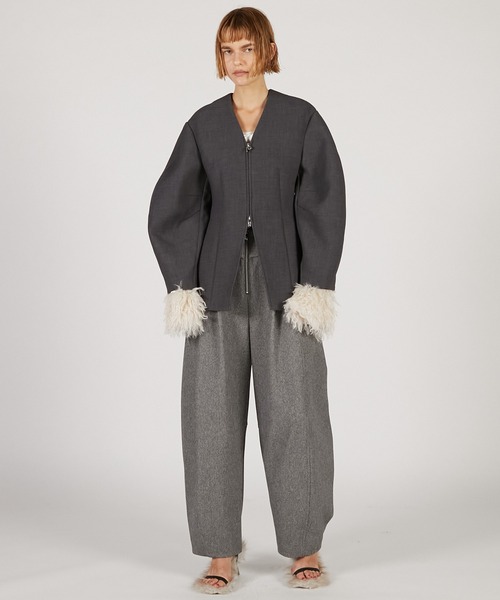 PRANK PROJECT（プランクプロジェクト）の「コクーンスリーブジップトップ / Cocoon Sleeve Zip Top（その他アウター・レディース・グレー/アイボリー/ブラック・FREE）」の7枚目の写真