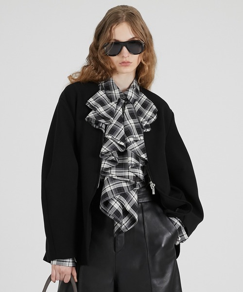 PRANK PROJECT（プランクプロジェクト）の「コクーンスリーブジップトップ / Cocoon Sleeve Zip Top（その他アウター・レディース・グレー/アイボリー/ブラック・FREE）」の8枚目の写真