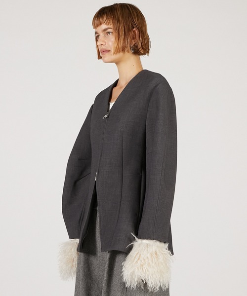 PRANK PROJECT（プランクプロジェクト）の「コクーンスリーブジップトップ / Cocoon Sleeve Zip Top（その他アウター・レディース・グレー/アイボリー/ブラック・FREE）」の15枚目の写真