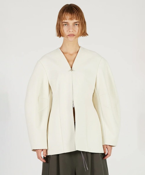 PRANK PROJECT（プランクプロジェクト）の「コクーンスリーブジップトップ / Cocoon Sleeve Zip Top（その他アウター・レディース・グレー/アイボリー/ブラック・FREE）」の10枚目の写真