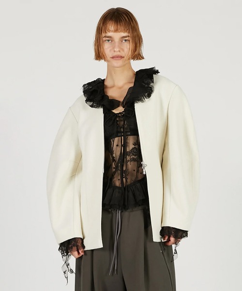 PRANK PROJECT（プランクプロジェクト）の「コクーンスリーブジップトップ / Cocoon Sleeve Zip Top（その他アウター・レディース・グレー/アイボリー/ブラック・FREE）」の9枚目の写真