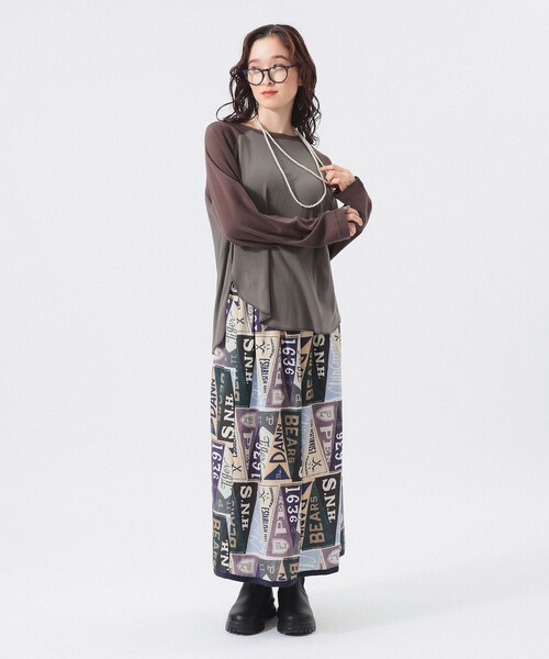 BEAMS BOY（ビームスボーイ）の「【1/15再値下げ】クレイジー ベースボール ロングスリーブ（Tシャツ/カットソー・レディース・チャコールグレー/ホワイト系その他7・ONE SIZE）」の3枚目の写真