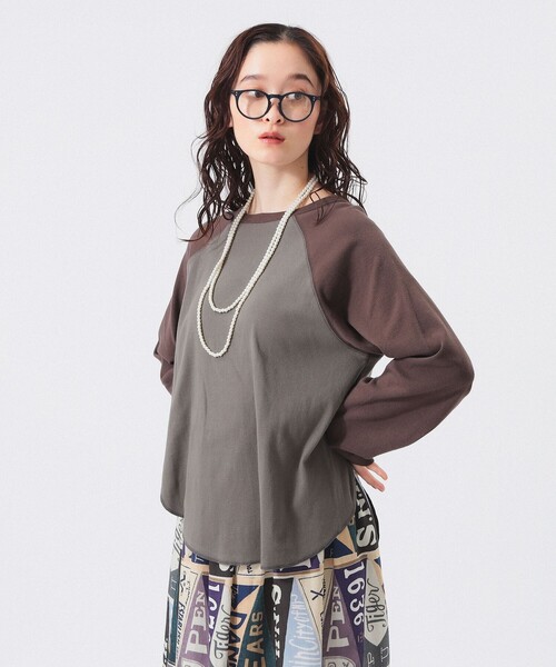 BEAMS BOY（ビームスボーイ）の「【1/15再値下げ】クレイジー ベースボール ロングスリーブ（Tシャツ/カットソー・レディース・チャコールグレー/ホワイト系その他7・ONE SIZE）」の5枚目の写真