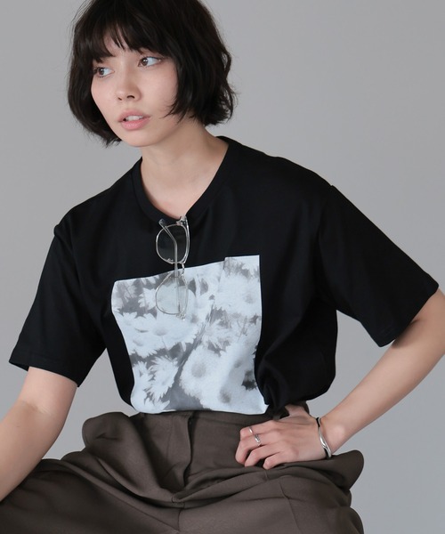 セール】Flower Photo T-shirt／フラワーフォトTシャツ（Tシャツ