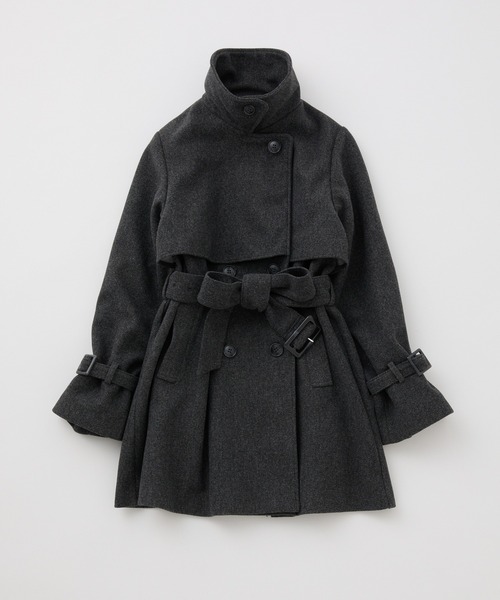 セール】サイズ展開あり/2way/スタンドカラーミドルコート（チェスター