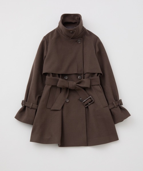 セール】サイズ展開あり/2way/スタンドカラーミドルコート（チェスター