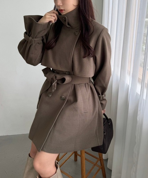 2way/スタンドカラーミドルコート one after another NICE CLAUP（ワンアフターアナザーナイ