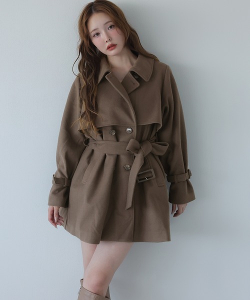 REVIVAL】サイズ展開あり/2way/スタンドカラーミドルコート