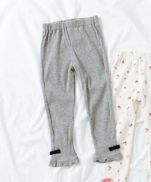 apres les cours(アプレレクール)の「裾フリルレギンス/7days Style pants(レギンス/スパッツ・キッズ・ブラック/アイボリー/グレー・80/90/100/110/120/130)」の3枚目の写真