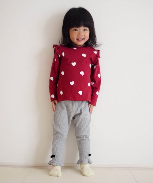 apres les cours(アプレレクール)の「裾フリルレギンス/7days Style pants(レギンス/スパッツ・キッズ・ブラック/アイボリー/グレー・80/90/100/110/120/130)」の6枚目の写真