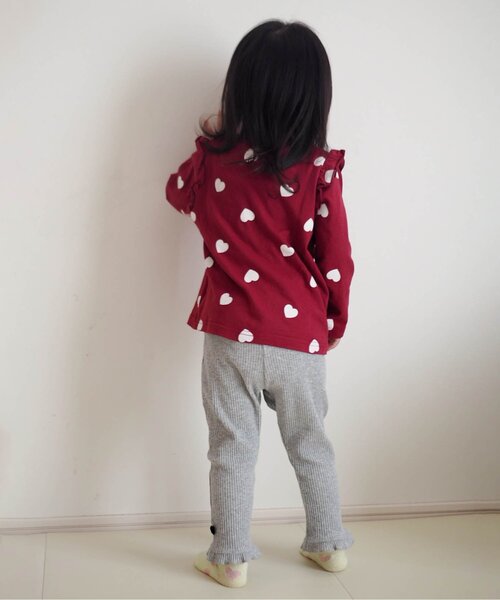 apres les cours(アプレレクール)の「裾フリルレギンス/7days Style pants(レギンス/スパッツ・キッズ・ブラック/アイボリー/グレー・80/90/100/110/120/130)」の7枚目の写真