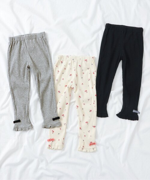 apres les cours(アプレレクール)の「裾フリルレギンス/7days Style pants(レギンス/スパッツ・キッズ・ブラック/アイボリー/グレー・80/90/100/110/120/130)」の11枚目の写真